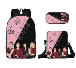 Blackpink Black Pink Backpack Set for Teenager Boy Girl Kpop Singers Children