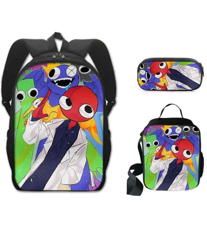 Rainbow Friends Backpack Colorful Boys Girls School Bags Capacity School