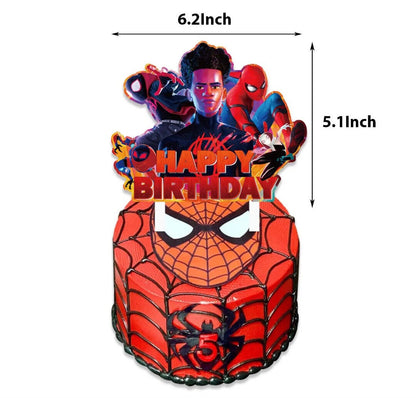 Spiderman Across the Spider Verse Party Supply Backdrop Balloons Cake Topper