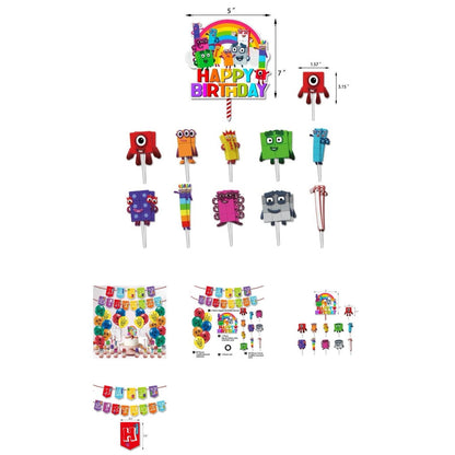 Numberblocks Party Decoration with Balloons