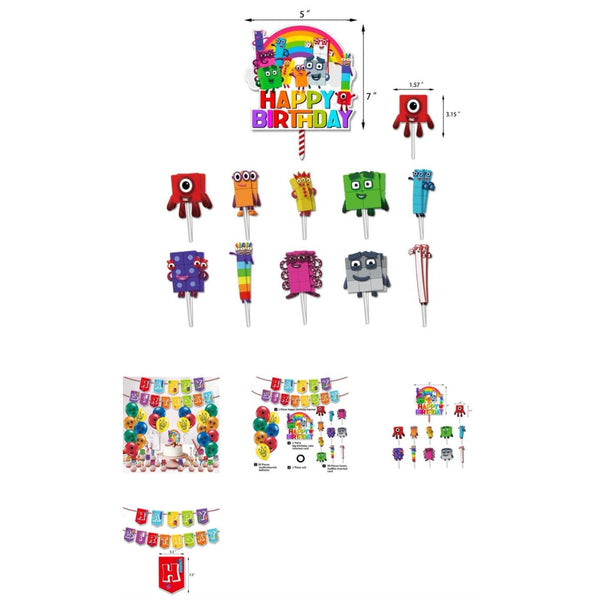 Numberblocks Party Decoration with Balloons – Queen of the Castle Emporium