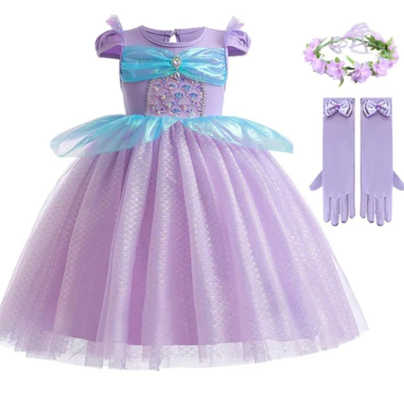 Little Mermaid 2023 Dress for Kids Girl Dress Princess Halloween Cosplay Birthday Clothing for Kid Carnival Party Gift Costume Mew Design