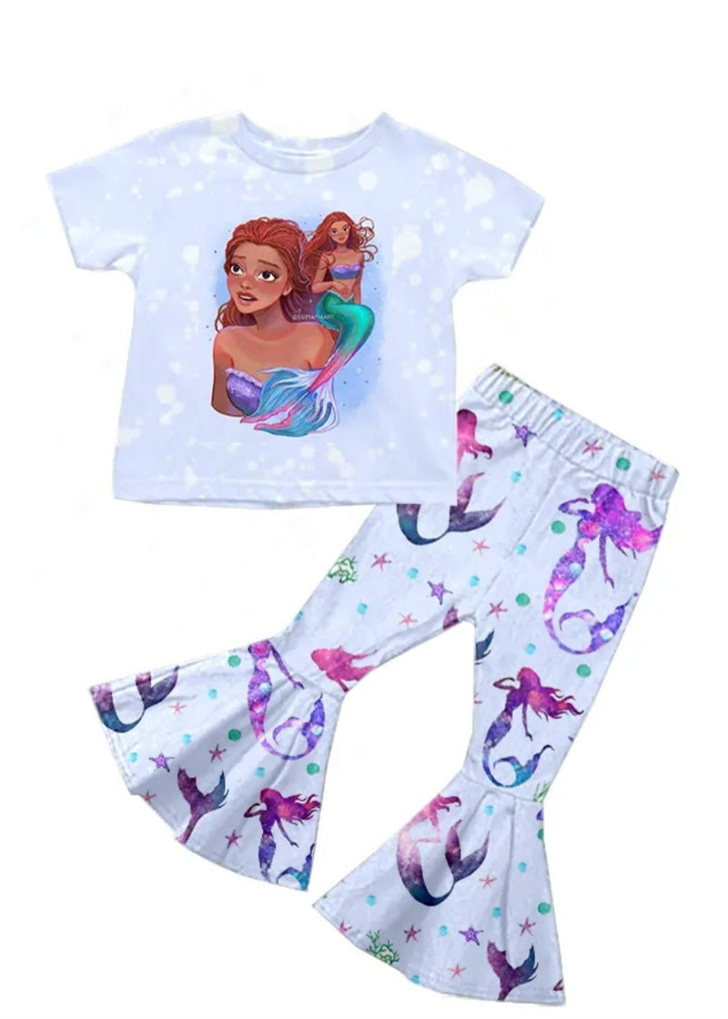 Little Mermaid Ariel New Outfit Flare Pants Bell Bottom