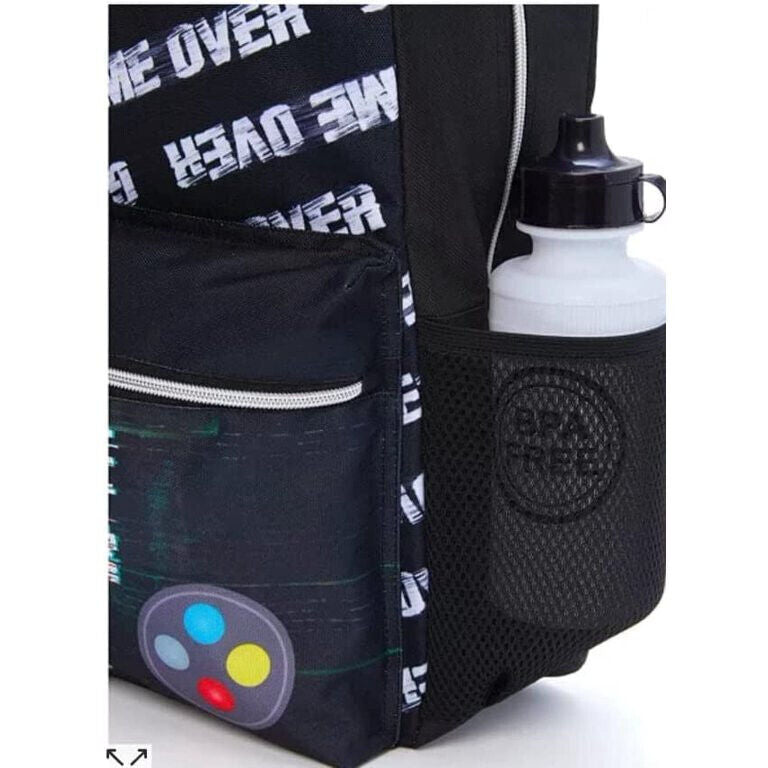 Gaming/Gamer Backpack with Lunch Box, Pencil Case, Notebook, Water Bottle, Erase