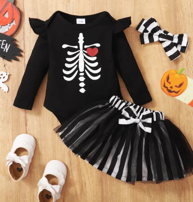 My First Halloween Girls Romper Dress Ghost Skeleton Birthday Party Outfit Baby Girls Cake Smash Dress Up Halloween