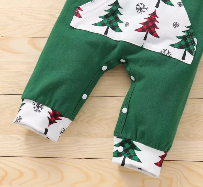My 1st Christmas Newborn Infant Baby Boys Jumpsuit Cute Deer Car Print Long Sleeve Romper Xmas Costume