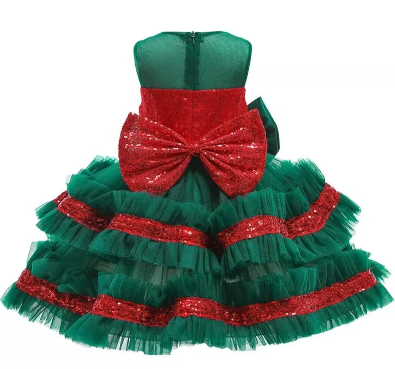 Christmas Tutu Children Sequins Dress Halloween Party Baby Girls Princess Dress Kids Dresses For Girls Gown