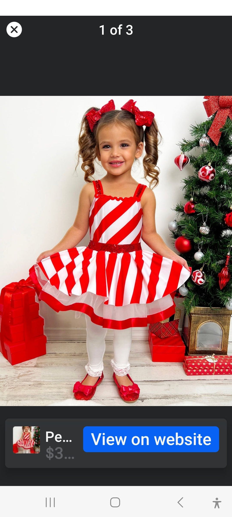 Girls Candy Cane Little Miss Peppermint Princess  Shiny Sequins Christmas Dance Figure Ice Skating Tutu Dress Leotard